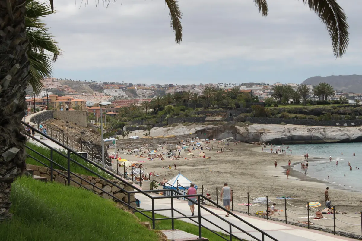 Beach and seafront promenade in the south of Tenerife