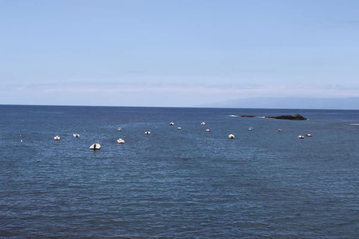 Small boats moored off the south coast of Tenerife